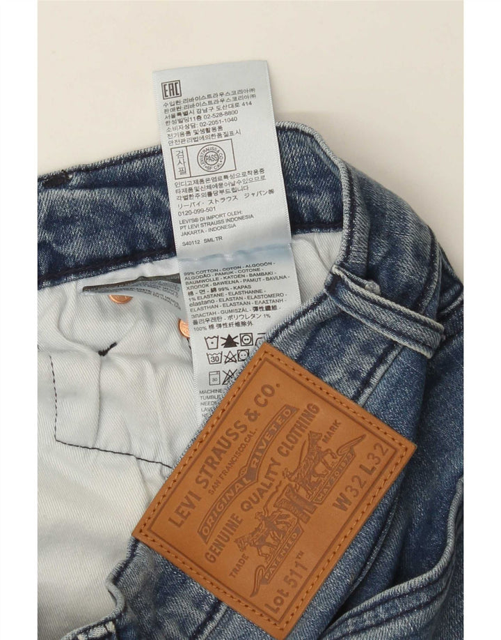 Levi's Masculino 511 Slim Jeans W32 L32 Azul Algodão