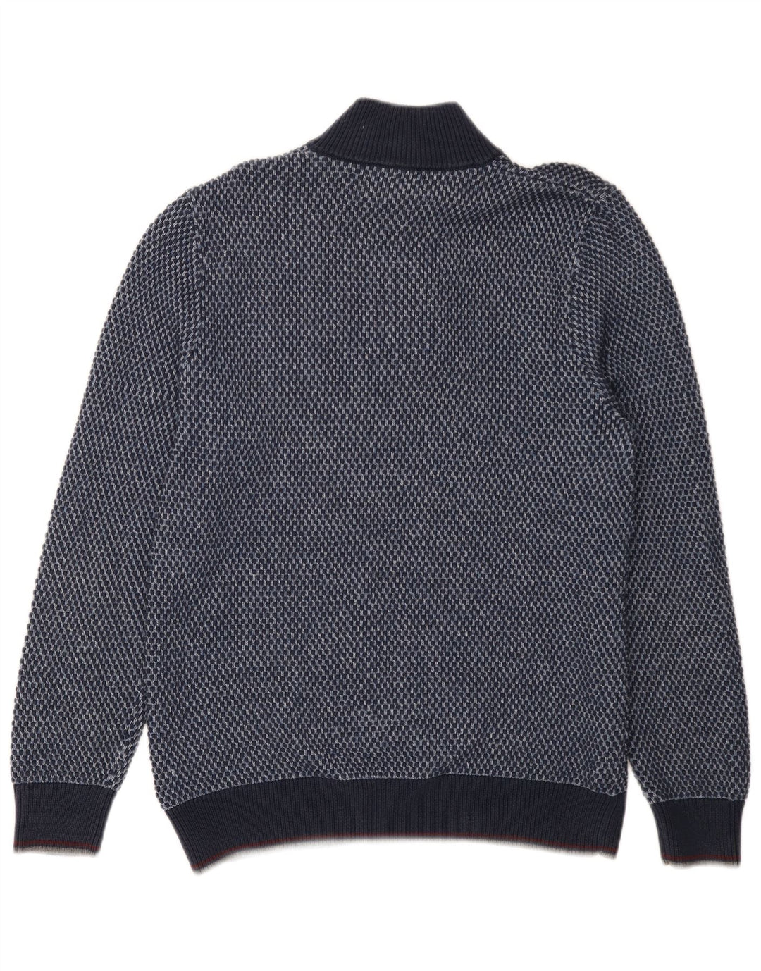 Suéter masculino Blue Harbor com gola redonda e algodão manchado azul grande
