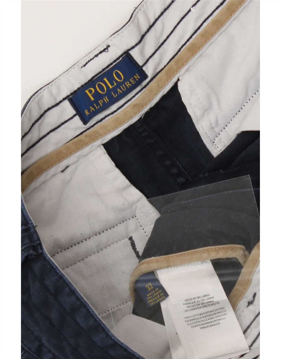 Ralph Lauren Mens Cargo Shorts W32 Médio Algodão Azul Marinho