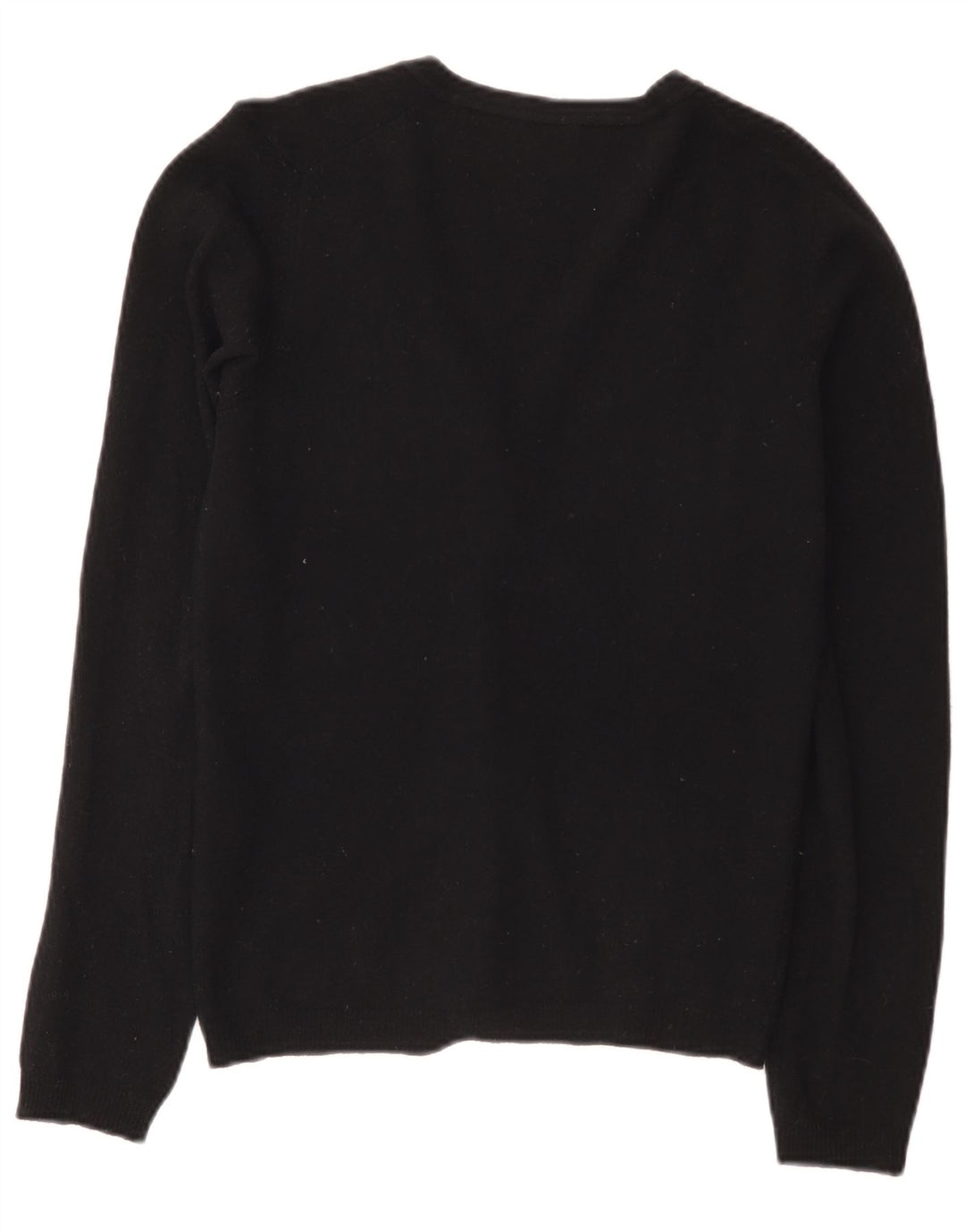 Suéter cardigã feminino Benetton UK 10 pequeno lã preta