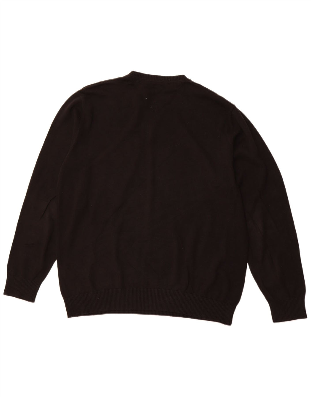 Suéter masculino TOMMY HILFIGER com decote em V grande algodão preto