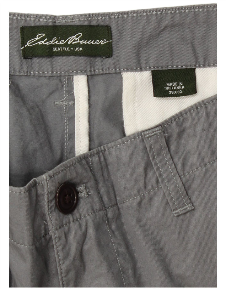 EDDIE BAUER Calça Chino Masculina Reta W38 L32 Algodão Cinza