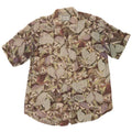Camisa masculina vintage de manga curta média viscose floral multicolorida
