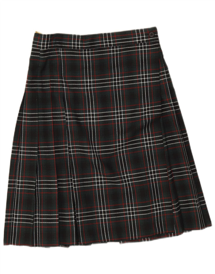 Saia feminina C&A UK 10 pequena W26 poliéster xadrez verde
