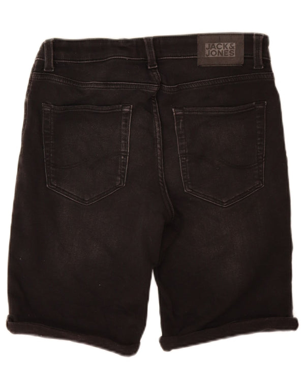 JACK & JONES Boys Regular Denim Shorts 13-14 Years W26 Black Cotton