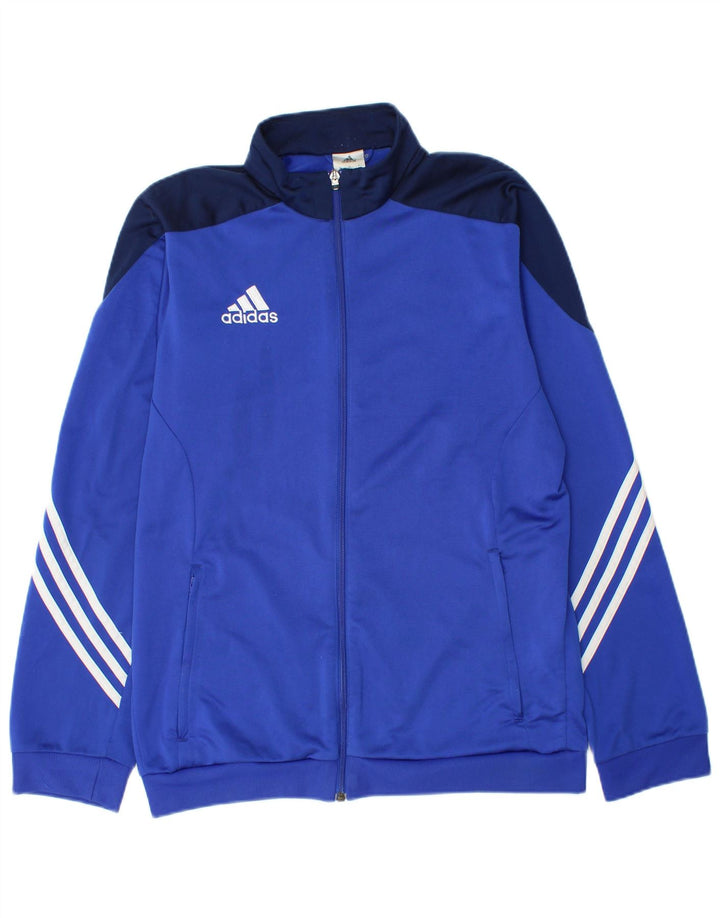 Adidas Mens Tracksuit Top Jacket Médio Azul Colorblock Poliéster