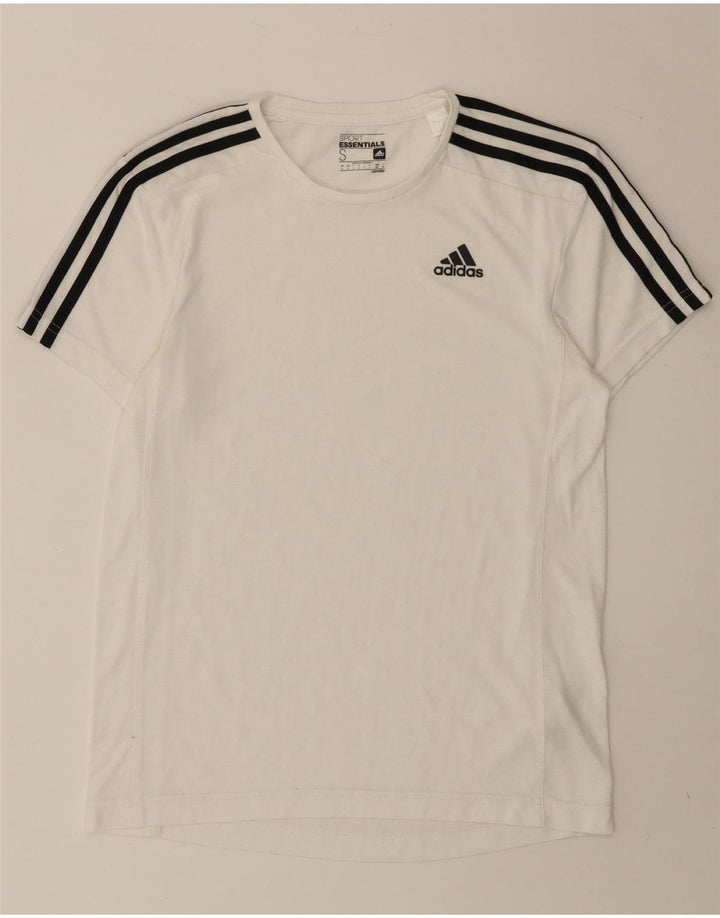 Adidas Womens Climalite T-Shirt Top UK 10 Pequeno Poliéster Branco