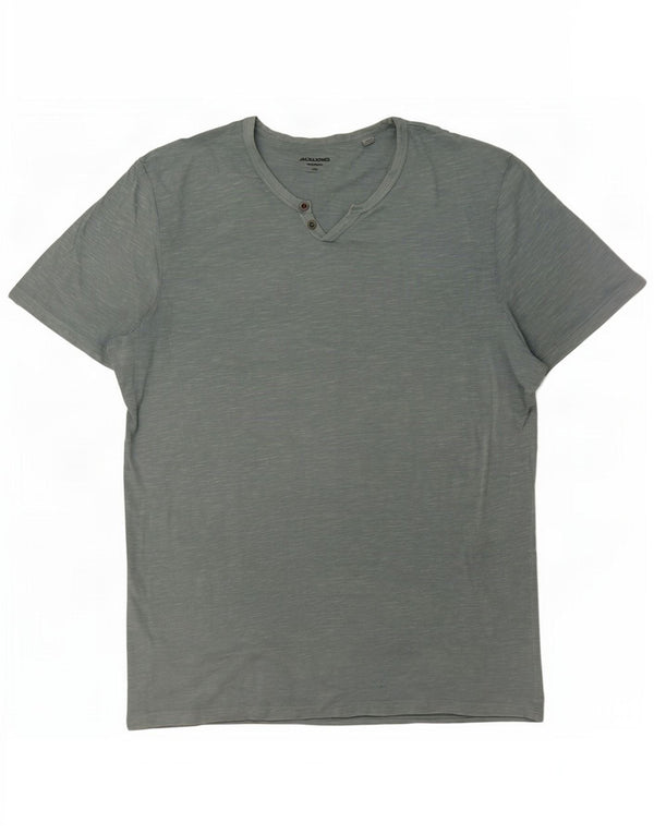 Camiseta masculina Jack & Jones Top 2XL algodão manchado azul