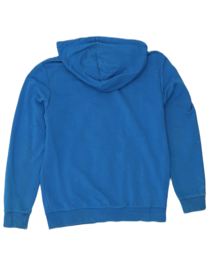 Suéter Puma masculino com capuz e zíper pequeno azul algodão