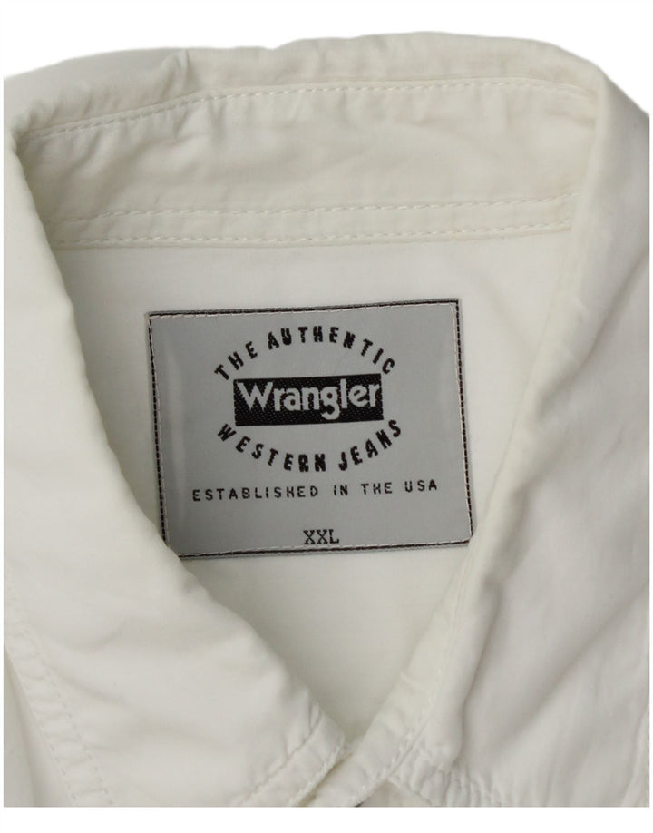 Camisa Wrangler masculina de manga curta 2XL algodão branco