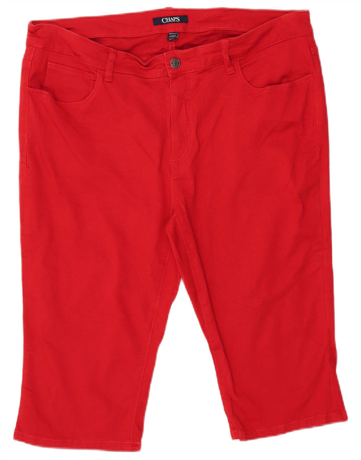Bermuda feminina CHAPS US 18 2XL W38 algodão vermelho