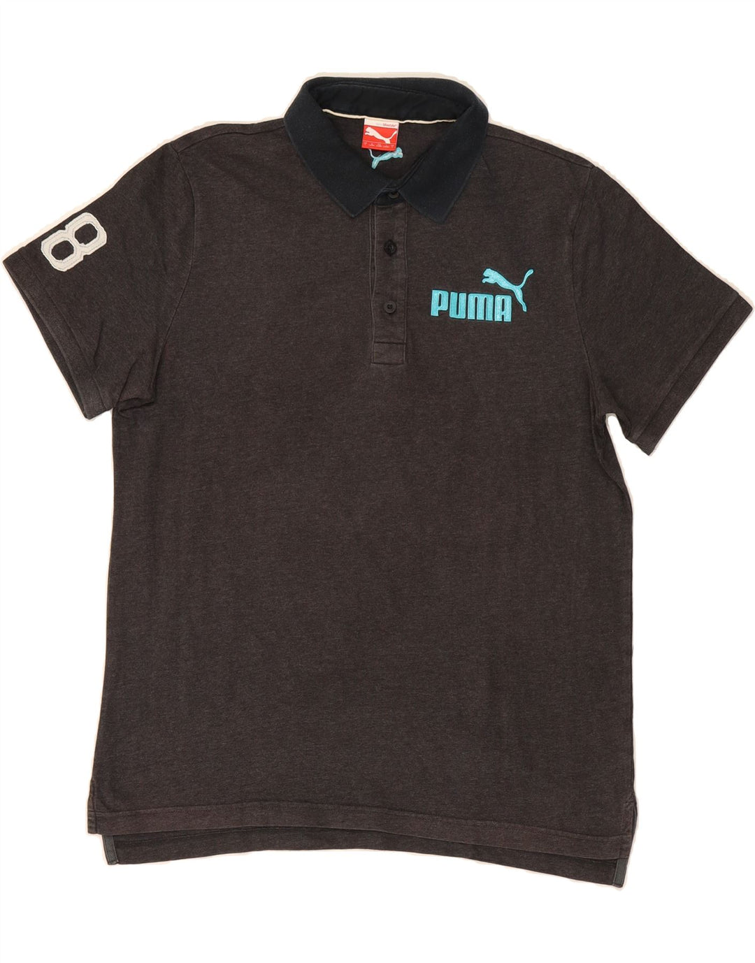 PUMA Mens Polo Shirt Large Grey Cotton Vintage Puma and Second-Hand Puma from Messina Hembry 