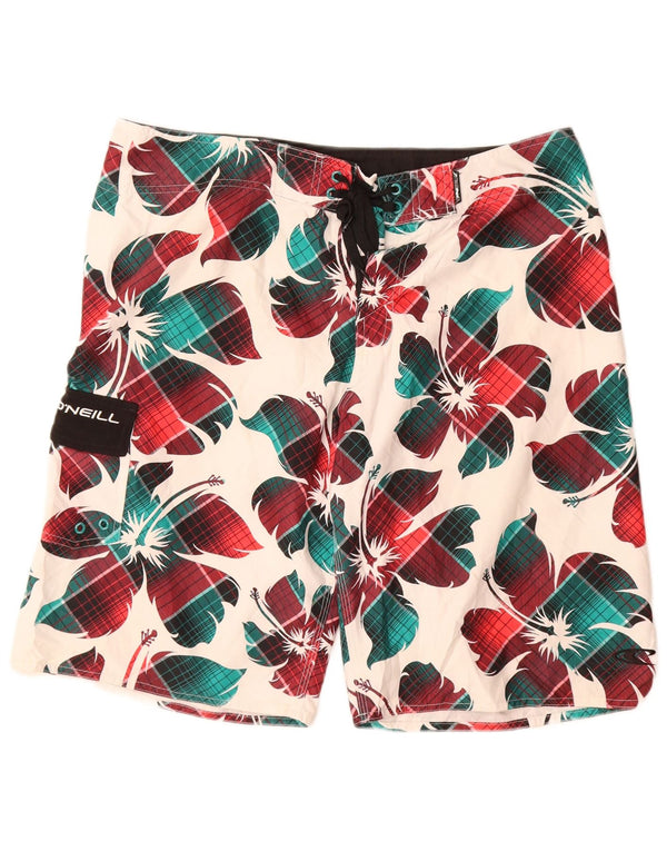 Shorts de natação masculino O'Neill grande branco floral