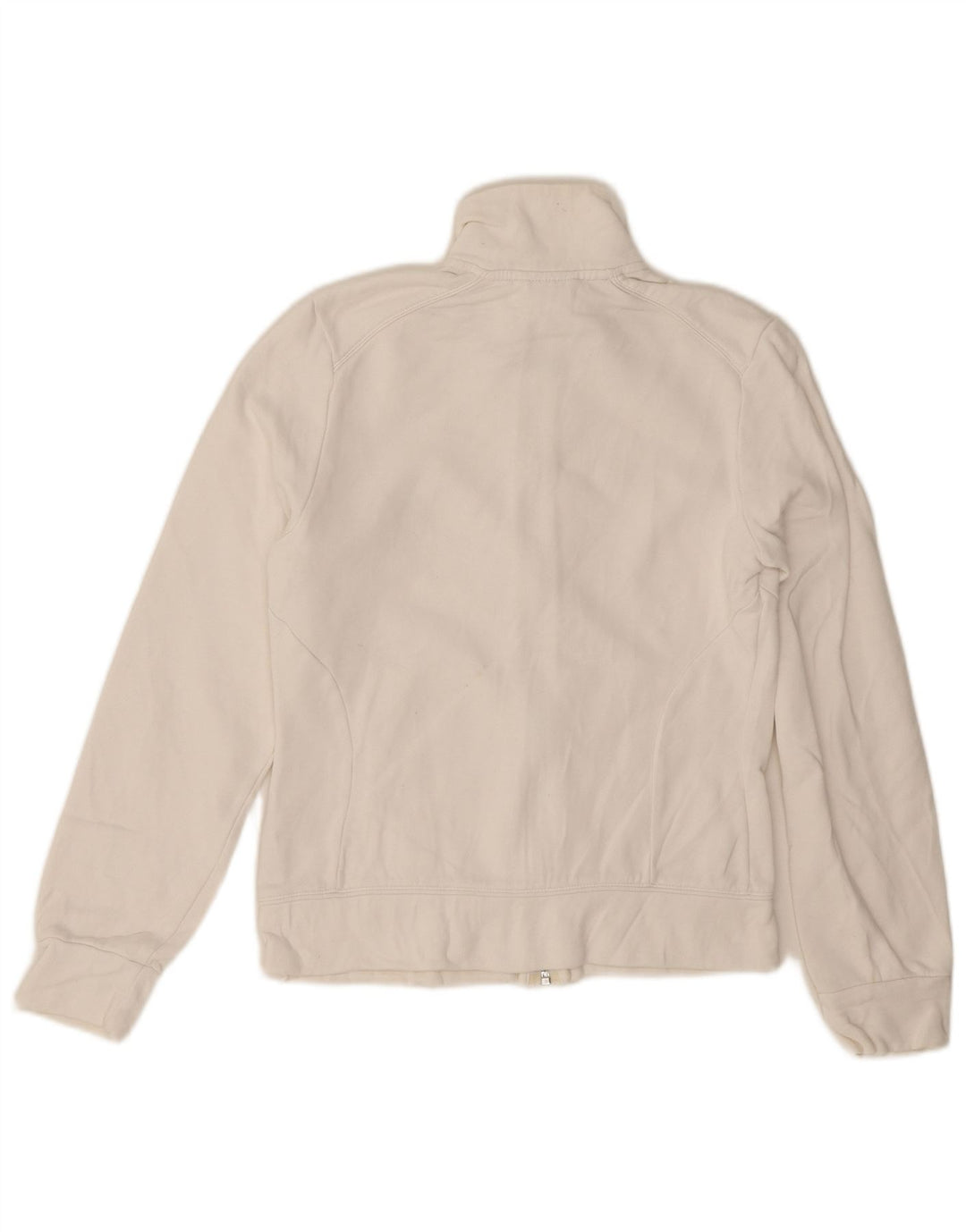 Adidas Womens Tracksuit Top Jacket UK 12 Médio Algodão Branco