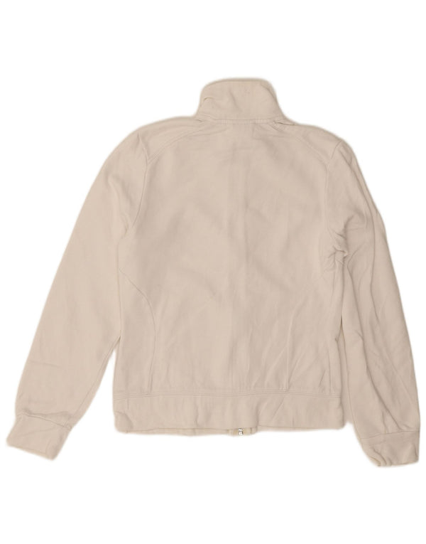 Adidas Womens Tracksuit Top Jacket UK 12 Médio Algodão Branco