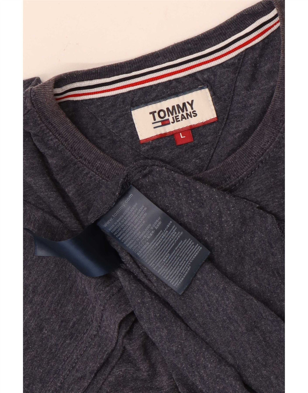 Camiseta masculina Tommy Hilfiger grande poliéster manchado azul marinho