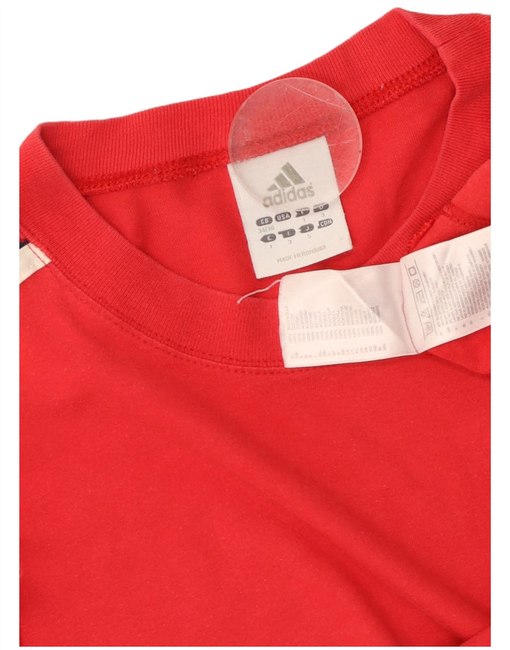Camiseta masculina ADIDAS UK 34/36 pequena algodão vermelho