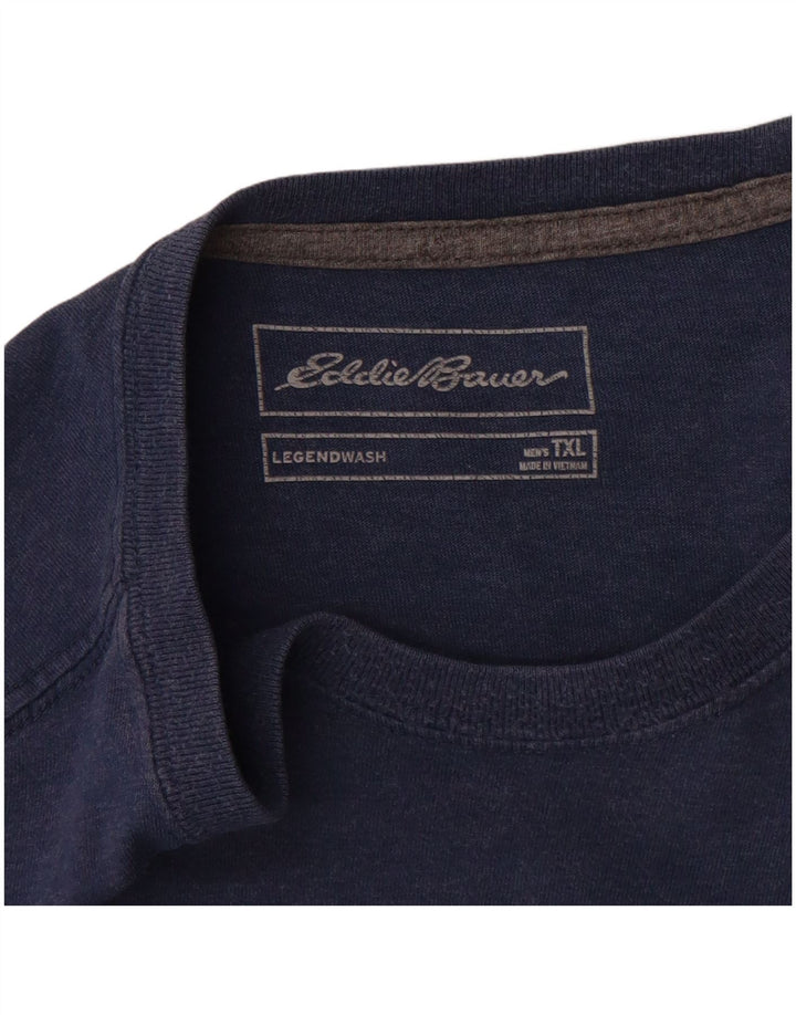 Camiseta masculina Eddie Bauer alta XL algodão azul marinho