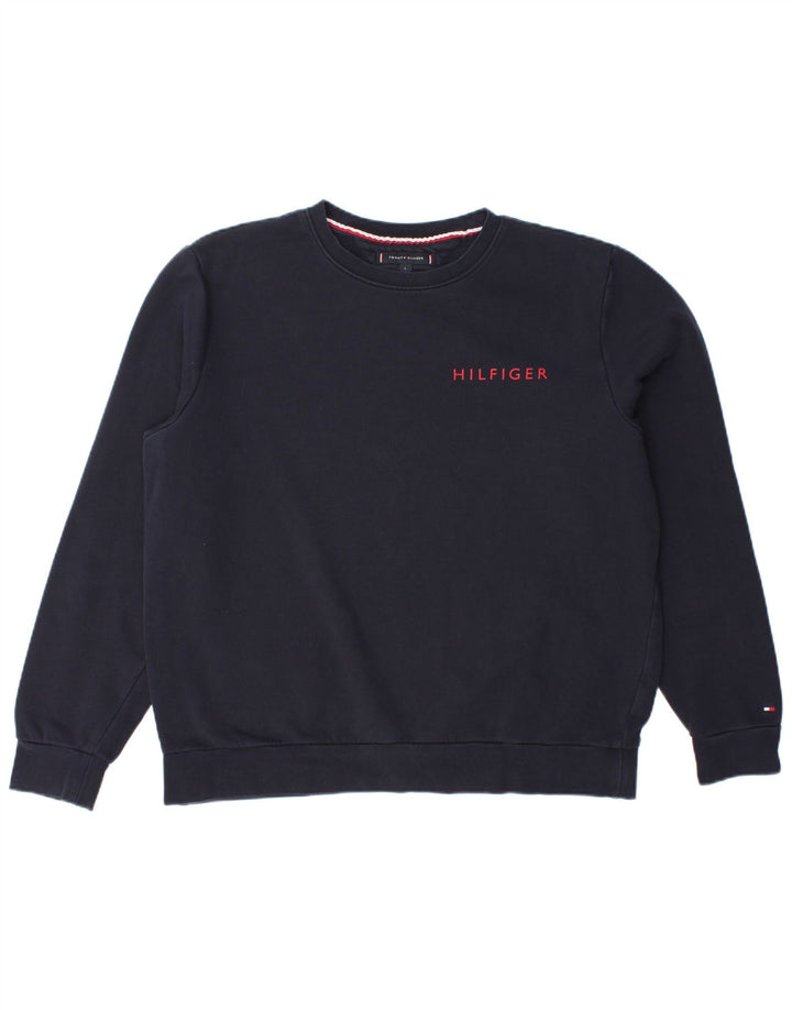 Tommy Hilfiger moletom masculino jumper grande azul marinho