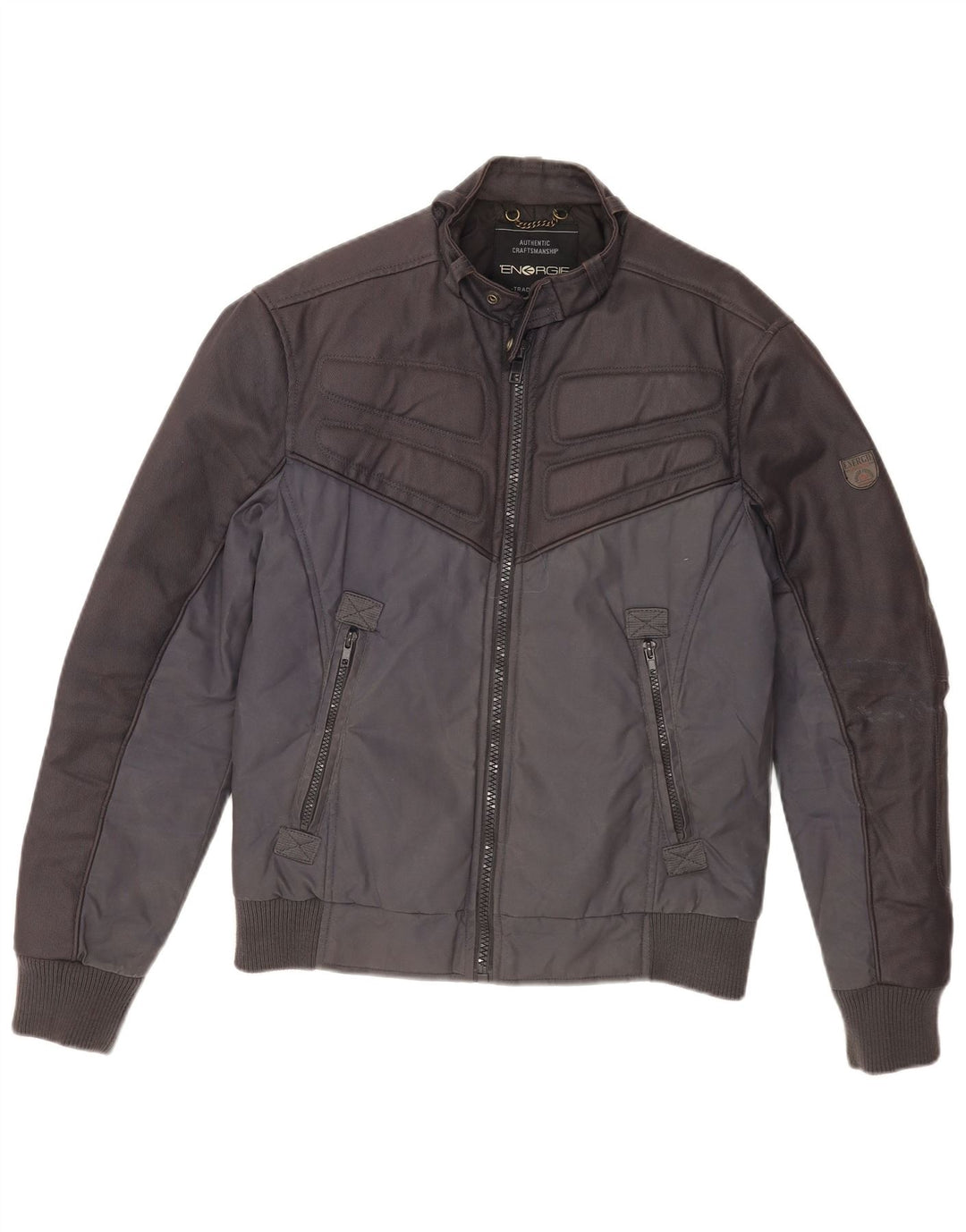 Jaqueta bomber masculina Energie UK 38 algodão colorblock azul marinho médio