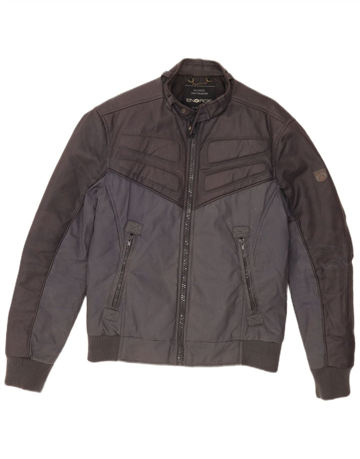 Jaqueta bomber masculina Energie UK 38 algodão colorblock azul marinho médio