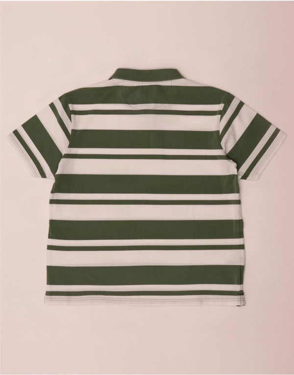 Camisa polo masculina James Pringle grande algodão listrado verde