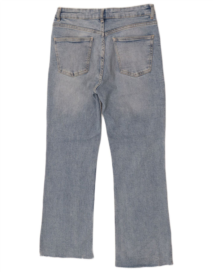 Zara Calça Jeans Feminina Crop Bootcut EU 38 Pequeno W28 L25 Azul