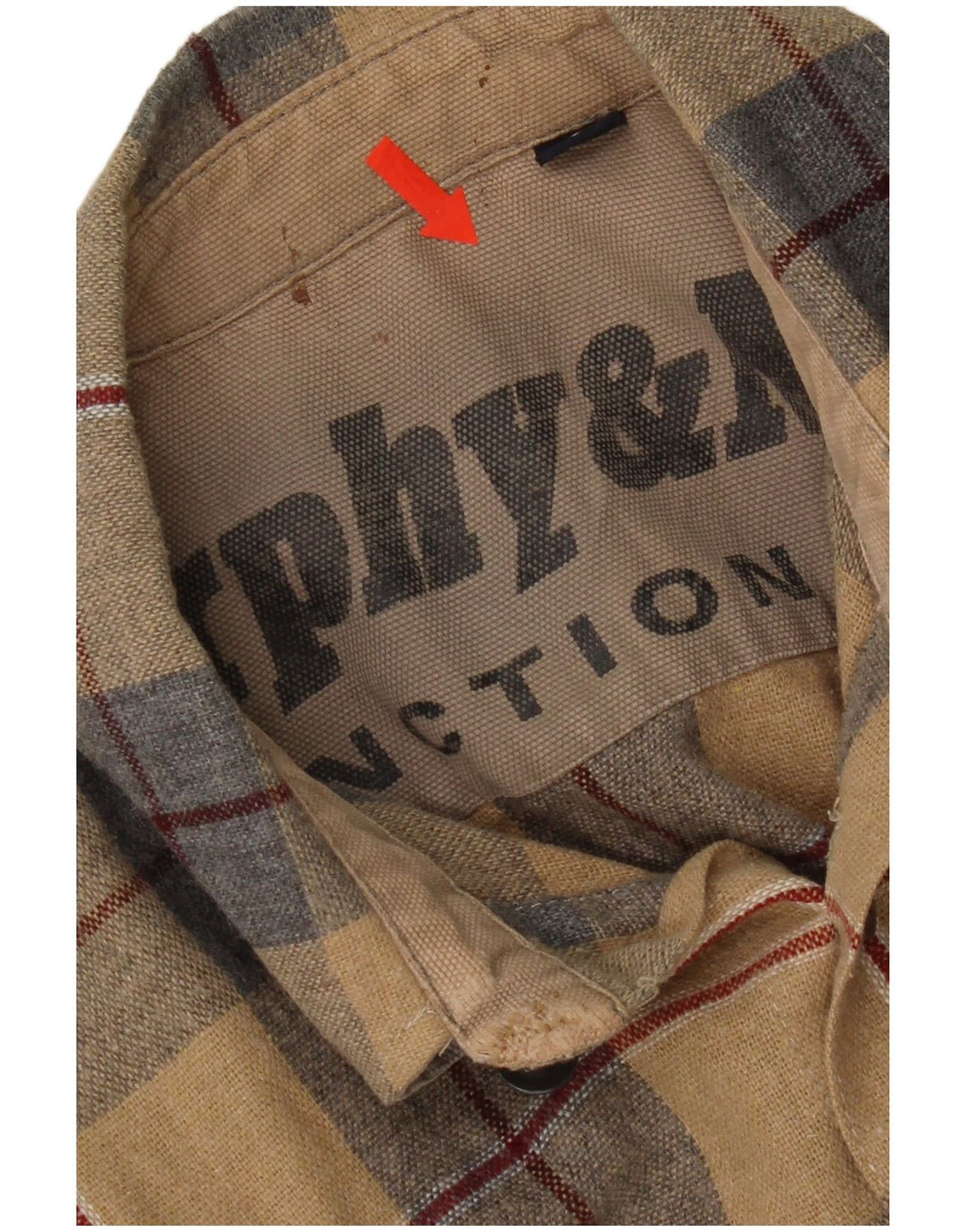 Camisa masculina de flanela Murphy & Nye pequena bege xadrez acrílica