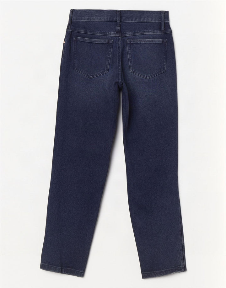 Calça jeans reta feminina Roccobarocco IT 42 médio W28 L25 azul marinho