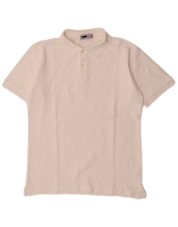 Camisa polo masculina Fila IT 48 médio algodão branco