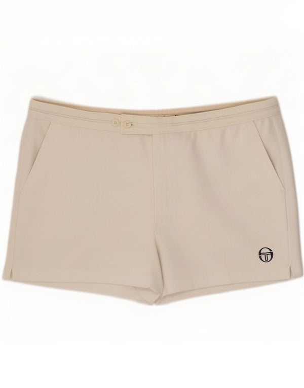 Sergio Tacchini Mens Casual Shorts IT 58 4XL W40 Poliéster Branco