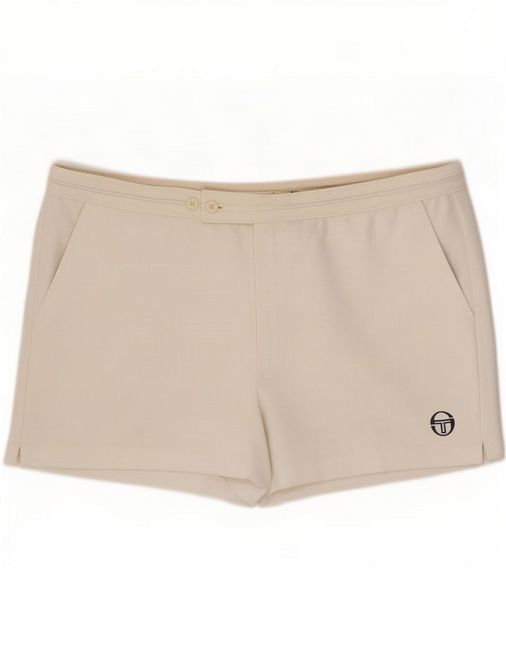 Sergio Tacchini Mens Casual Shorts IT 58 4XL W40 Poliéster Branco