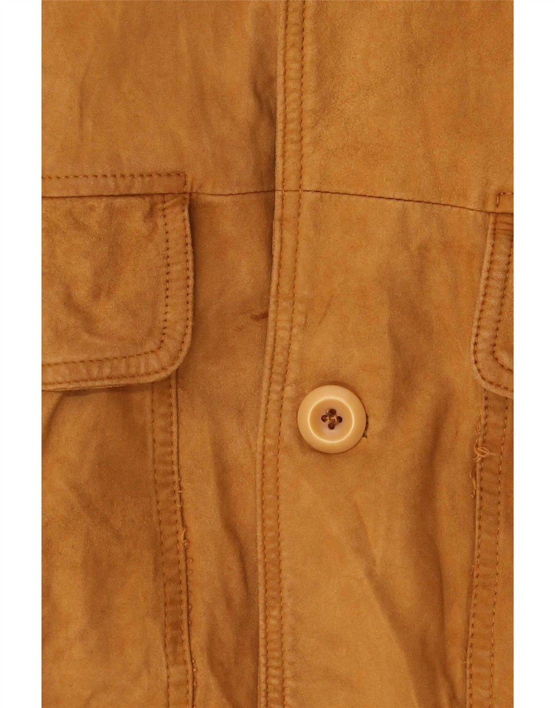 Jaqueta bomber masculina vintage de camurça UK 38 bege médio