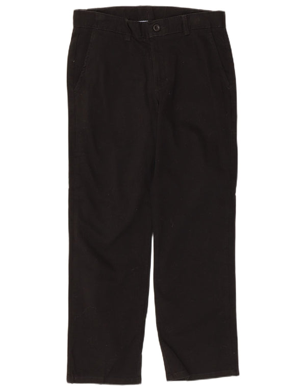 Calças Izod Boys Husky Straight Chino 13-14 Anos W28 L25 Algodão Preto