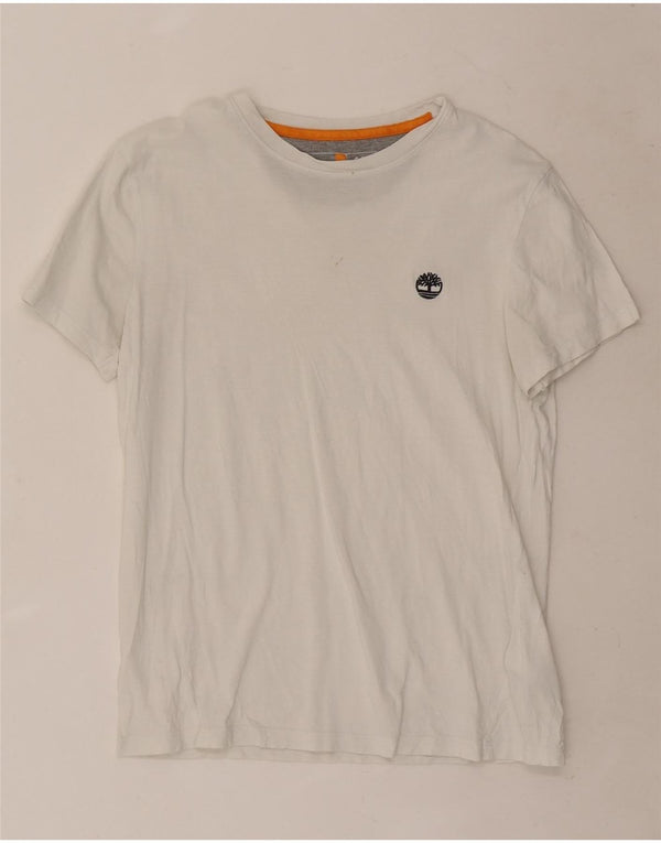 Timberland Camiseta Masculina Slim Fit Top Pequeno Algodão Branco