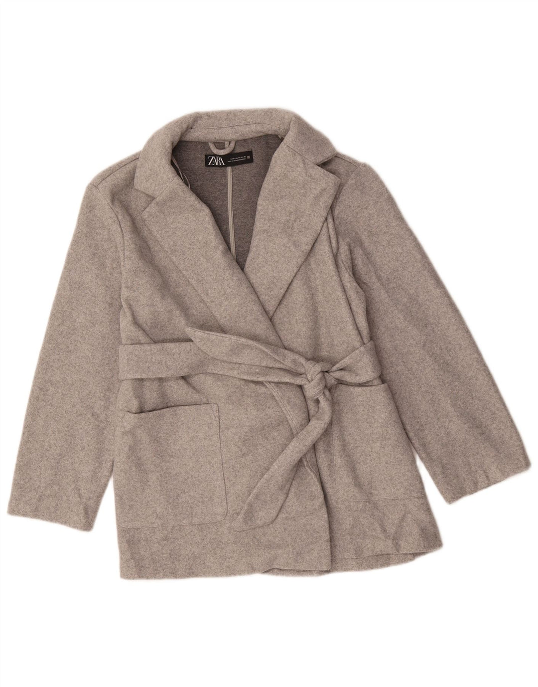 Jaqueta blazer feminina Zara UK 14 poliéster cinza médio