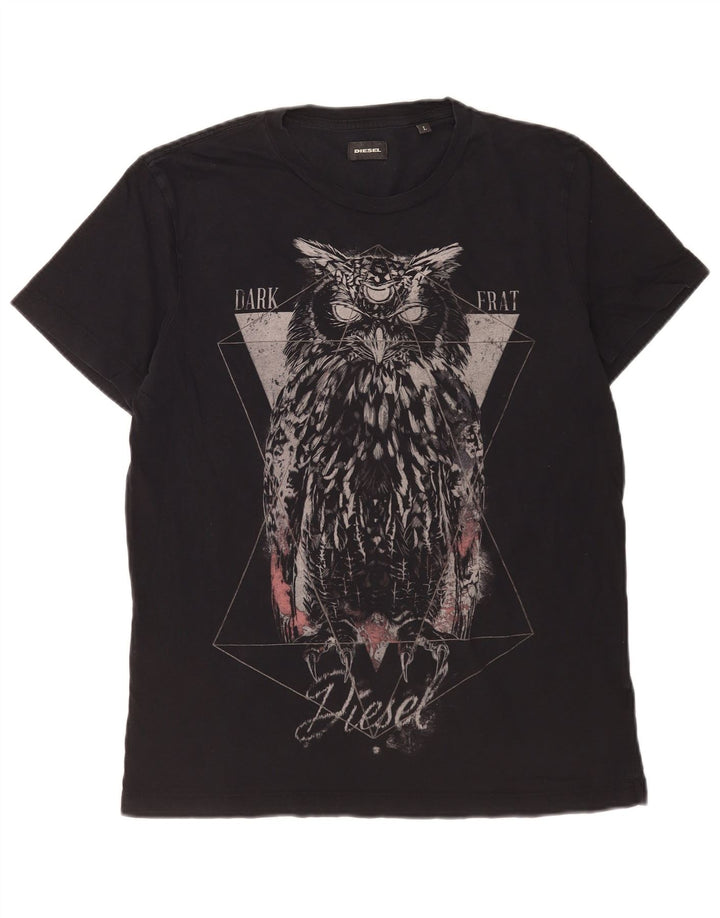Diesel Camiseta masculina gráfica Top grande azul marinho