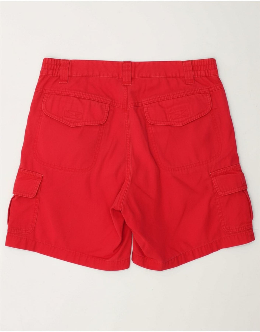 SLAM Mens Cargo Shorts Médio W32 Algodão Vermelho