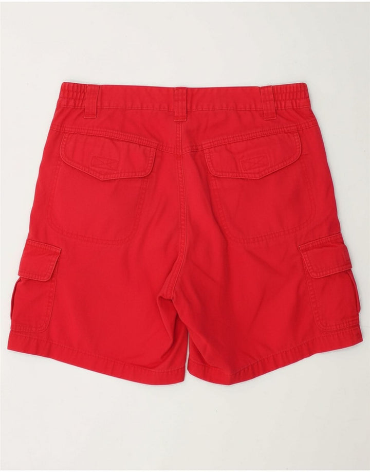 SLAM Mens Cargo Shorts Médio W32 Algodão Vermelho