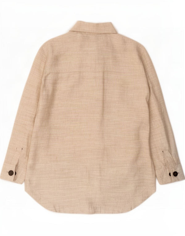 Camiseta feminina Marks & Spencer com ajuste relaxado Reino Unido 14 grande linho bege