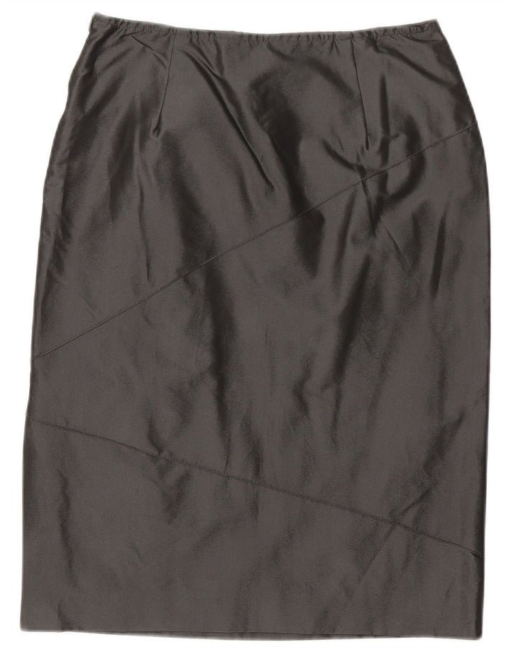 Saia Midi Feminina Max & Co. Reino Unido 10 Pequena W28 Poliéster Preto