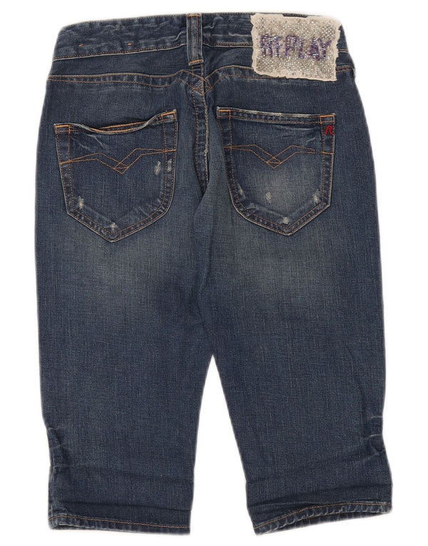 Replay Womens Denim Shorts W24 XS Blue Cotton