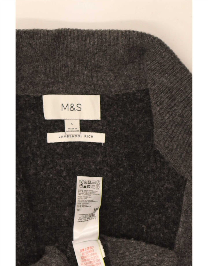 Suéter cardigã masculino Marks & Spencer grande algodão cinza