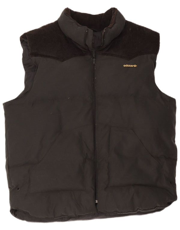 Colete acolchoado masculino Adidas UK 42 XL preto colorblock poliamida