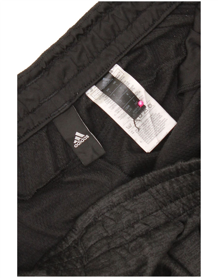 Calça de treino masculina Adidas grande poliéster manchado preto