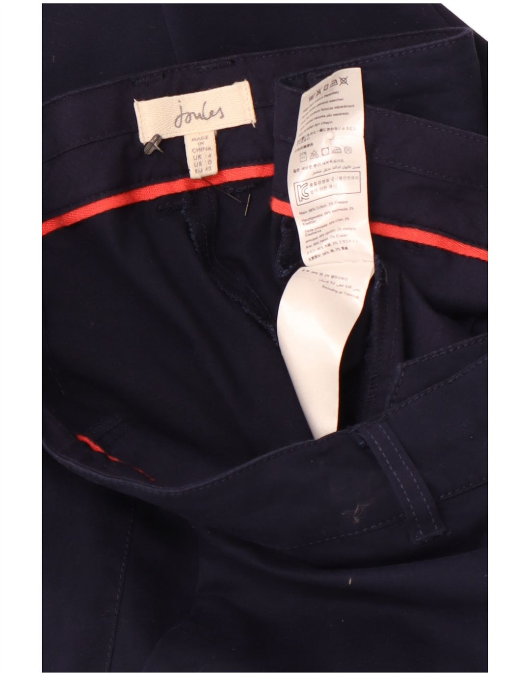 Calça capri feminina de cintura alta JOULES Reino Unido 14 grande W32 L21 azul marinho