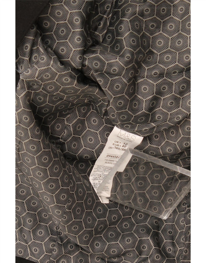 Sobretudo feminino Marks & Spencer UK 12 poliéster preto médio