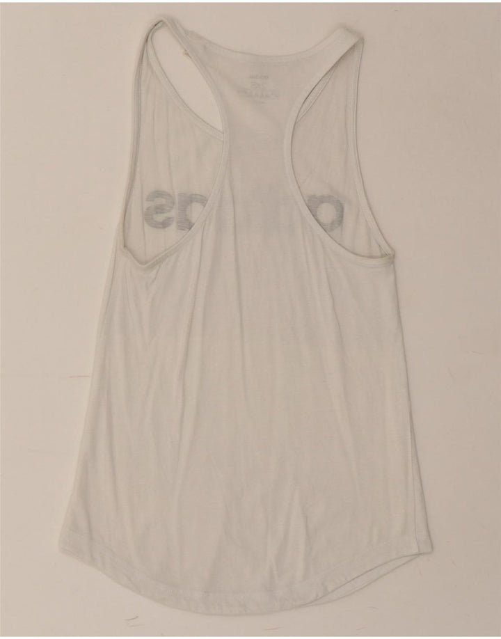 ADIDAS Womens Graphic Vest Top UK 0/2 2XS White Vintage Adidas and Second-Hand Adidas from Messina Hembry 