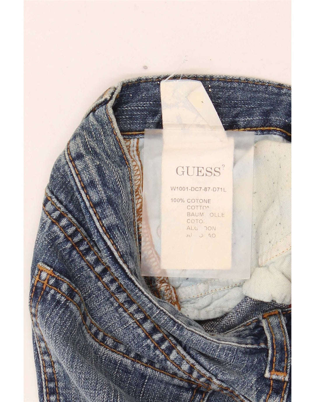Guess Calça jeans feminina larga W26 L32 algodão azul
