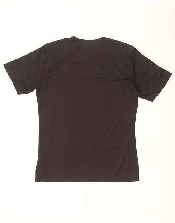 Adidas Mens Climalite Camiseta Top Médio Preto Colorblock Poliéster